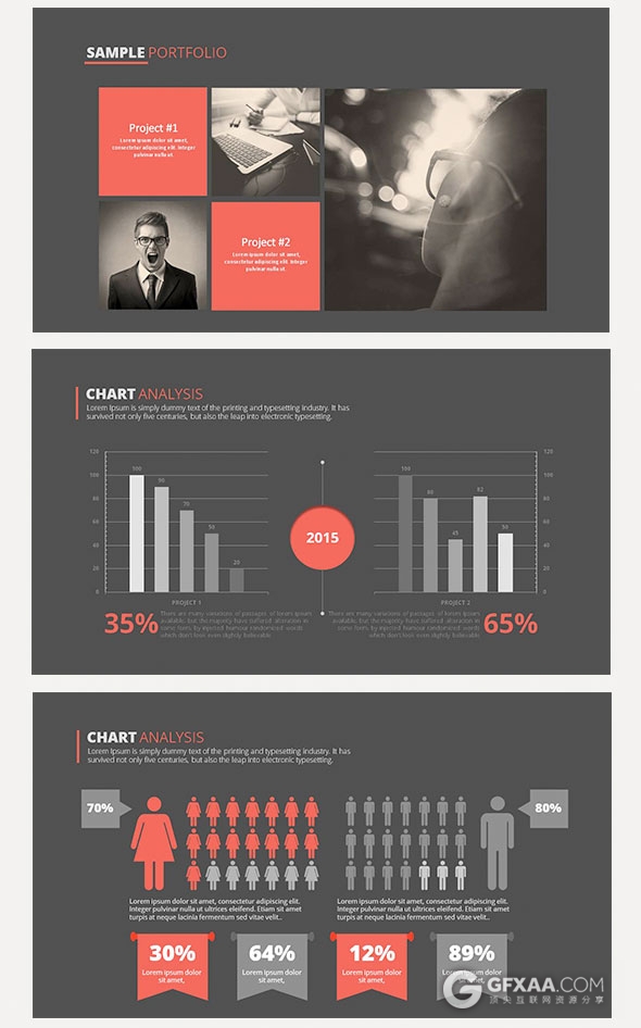 40页简约大气风格业务分析商务PPT模板 - 顶尖PPT