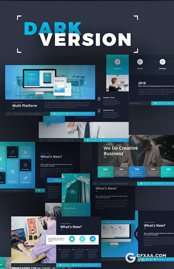 75页国外高端商务年终工作汇报项目介绍多用途keynote模板16种主题配色 - 顶尖PPT