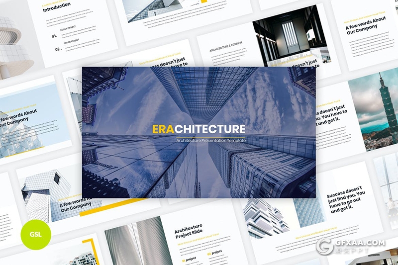 40页国外扁平化简约风格企业公司宣传介绍通用Google slides模板 - 顶尖PPT