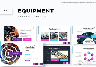 30页科技电子芯片主板线路加工制作产品宣传PPT模板5种主题配色 - 顶尖PPT