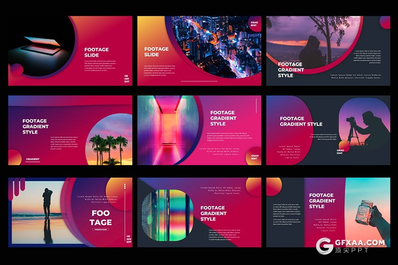 35页精美渐变配色国外简约文艺通用keynote模板 - 顶尖PPT