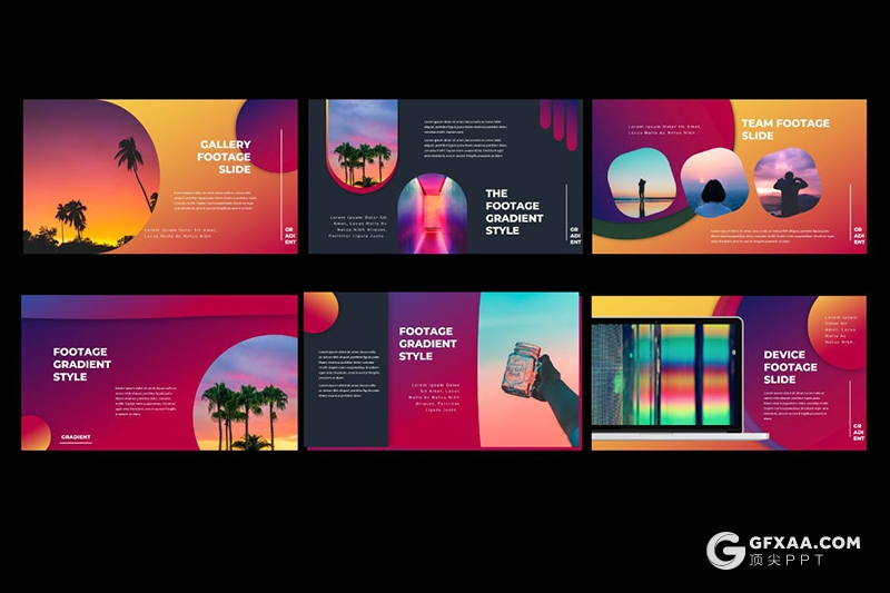 35页精美渐变配色国外简约文艺通用keynote模板 - 顶尖PPT