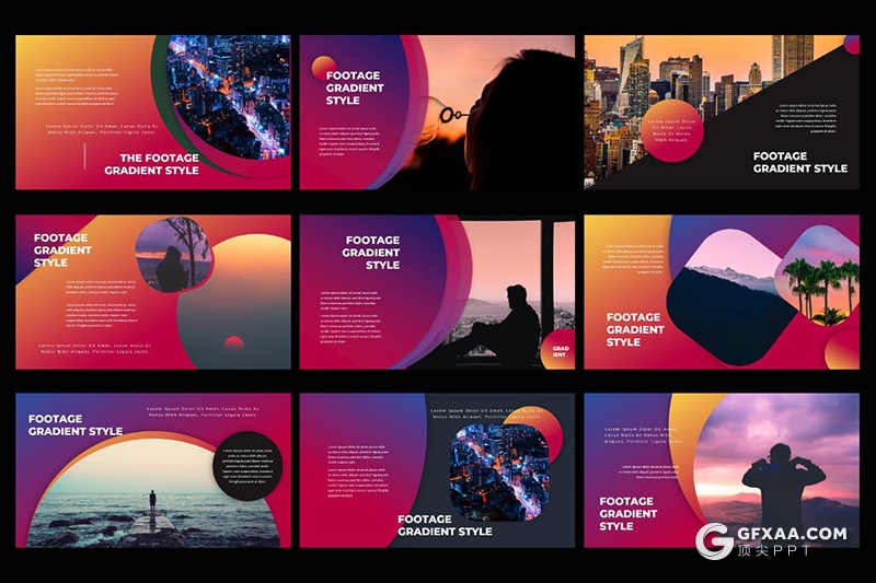 35页精美渐变配色国外简约文艺通用keynote模板 - 顶尖PPT