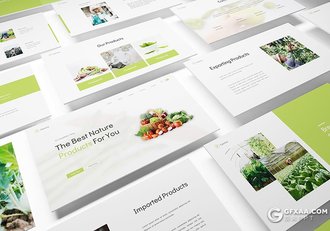 30页扁平化农产宣传介绍农业种植介绍keynote模板 - 顶尖PPT