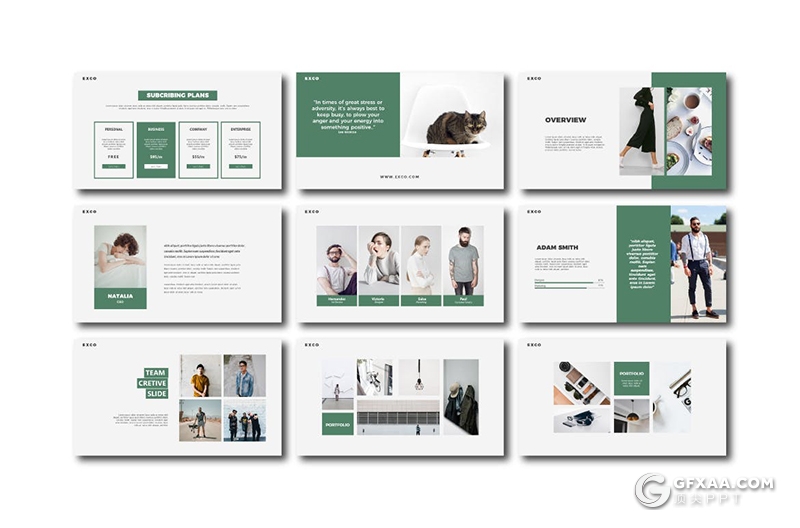 30页国外极简扁平化文艺小清新风格keynote模板 - 顶尖PPT