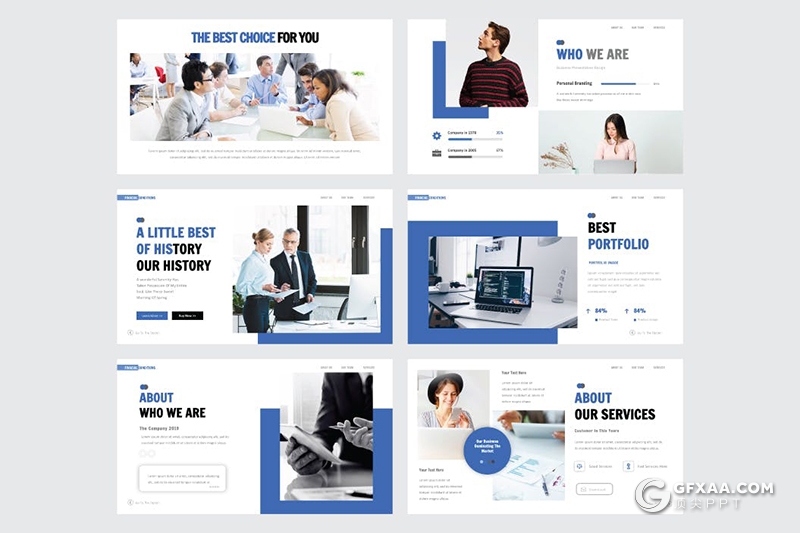 30页蓝色扁平化商务团队企业介绍项目合作工作总结PPT模板 - 顶尖PPT