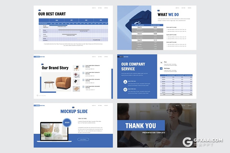 30页蓝色扁平化商务团队企业介绍项目合作工作总结PPT模板 - 顶尖PPT