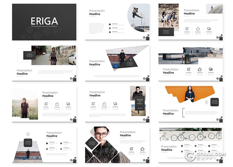 30页扁平化简约风格国外商务团队介绍共总结计划PPT模板5种主题配色 - 顶尖PPT