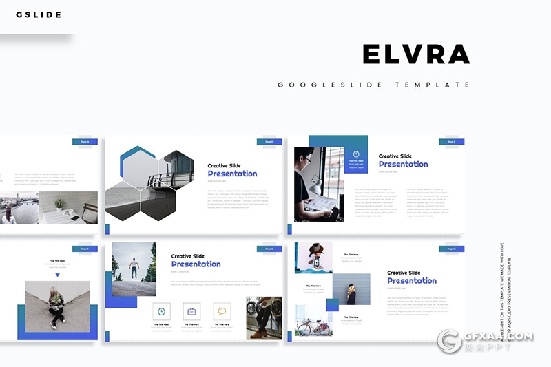 30页扁平化简约工作计划总结多用途Google slides模板5种主题配色 - 顶尖PPT