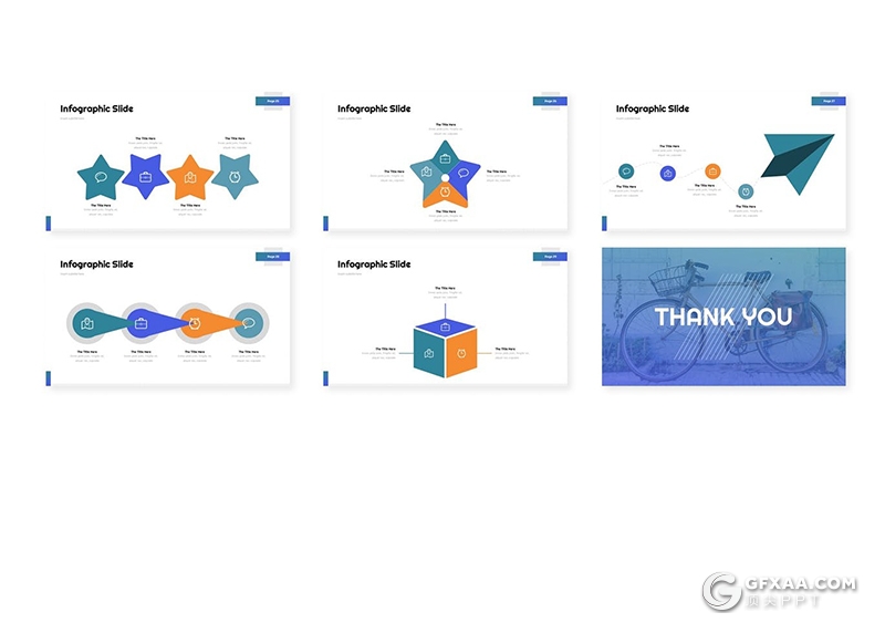 30页扁平化简约工作计划总结多用途Google slides模板5种主题配色 - 顶尖PPT