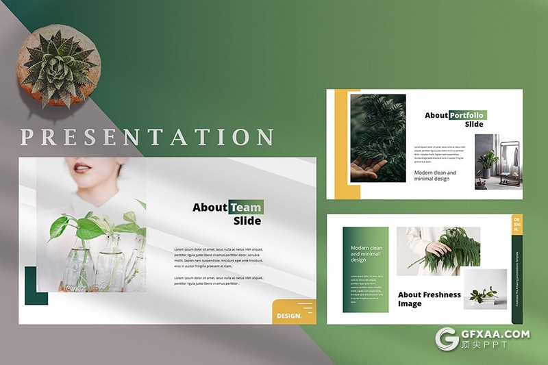 35国外简约风格小清新文艺唯美Google slides模板 - 顶尖PPT