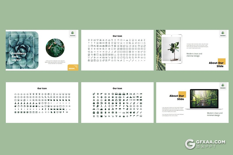 35国外简约风格小清新文艺唯美Google slides模板 - 顶尖PPT