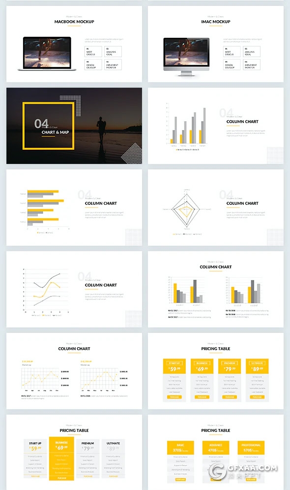 71页国外扁平化简约风格公司团队介绍宣传商务通用PPT模板5种主题配色 - 顶尖PPT