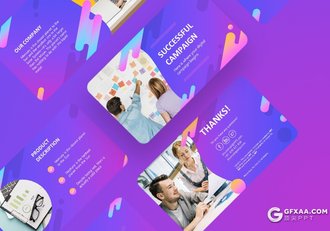 33页精美渐变配色企业会议项目展示合作国外高端PPT模板 - 顶尖PPT