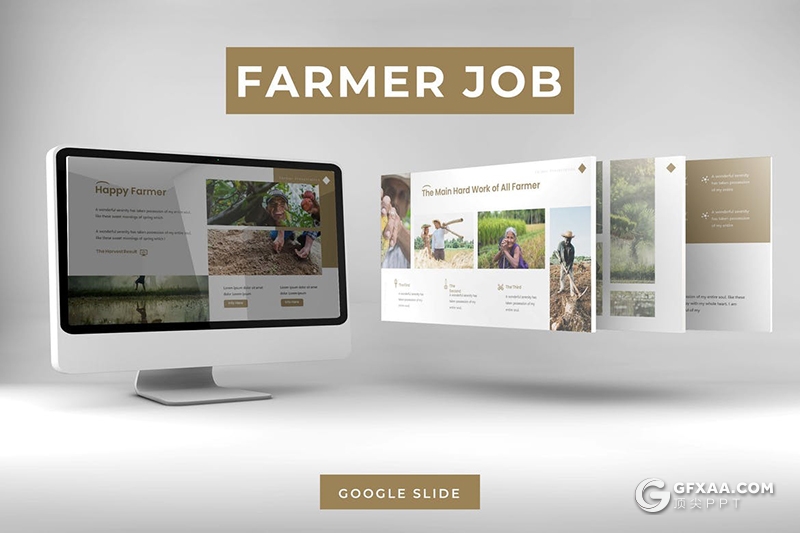 30页农田工作农民工作田地种植介绍展示Google slides模板5种主题配色 - 顶尖PPT