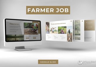 30页农田工作农民工作田地种植介绍展示Google slides模板5种主题配色 - 顶尖PPT