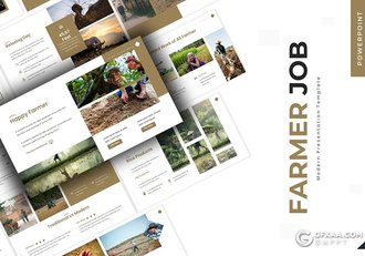 30页农田工作农民工作田地种植介绍展示PPT模板5种主题配色 - 顶尖PPT