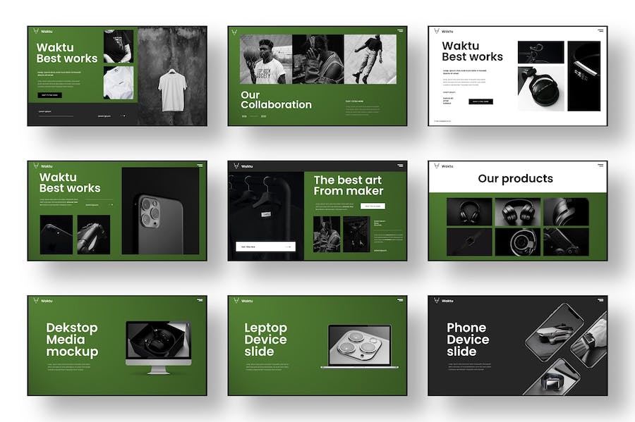 绿色商务数据分析会议要点展示keynote模板 - 顶尖PPT