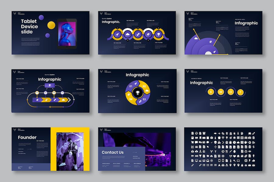 欧美商务案例作品展示keynote模板 - 顶尖PPT