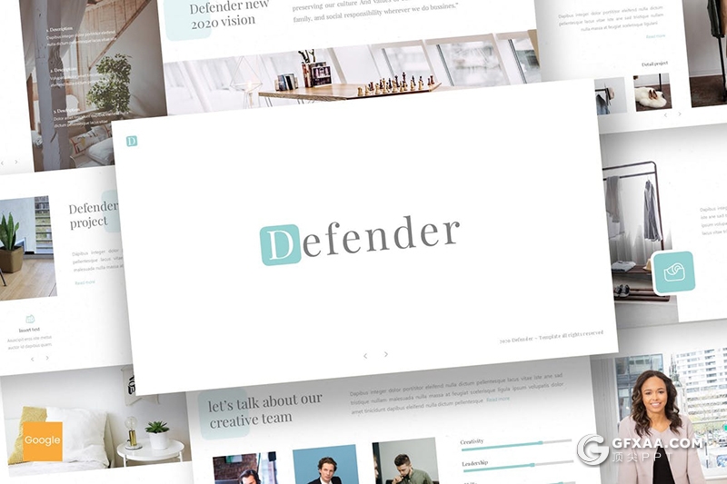 30页简约文艺唯美小清新风格Google slides模板5种主题配色 - 顶尖PPT