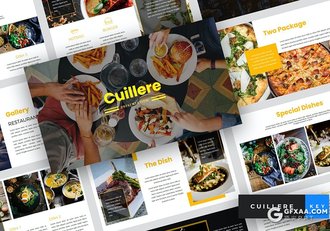 36页扁平化西式餐饮美食介绍宣传keynote模板 - 顶尖PPT