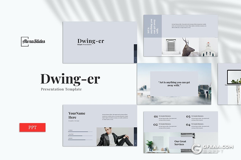 30页国外极简文艺小清新风格PPT模板 - 顶尖PPT