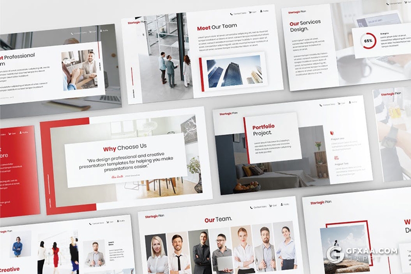 30页红色国外商务风格业务合作工作汇报总结keynote模板 - 顶尖PPT