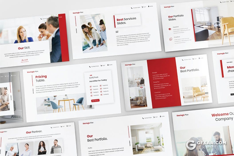 30页红色国外商务风格业务合作工作汇报总结keynote模板 - 顶尖PPT