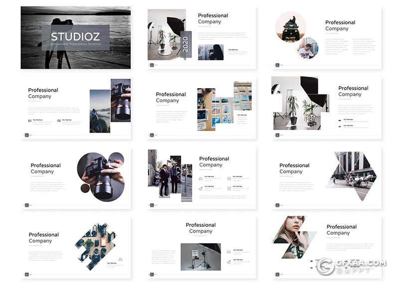 30页国外商务风格企业宣传介绍工作汇报总结keynote模板5种主题配色 - 顶尖PPT