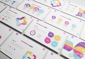 30页彩色创意SWOT图形Google slides模板 - 顶尖PPT