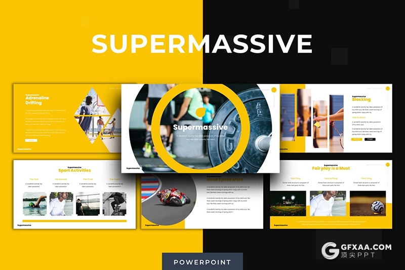30页扁平化体育运动比赛多用途PPT模板5种主题配色 - 顶尖PPT