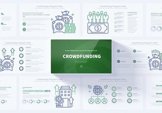 众筹融资线性插画图形PPT模板 - 顶尖PPT