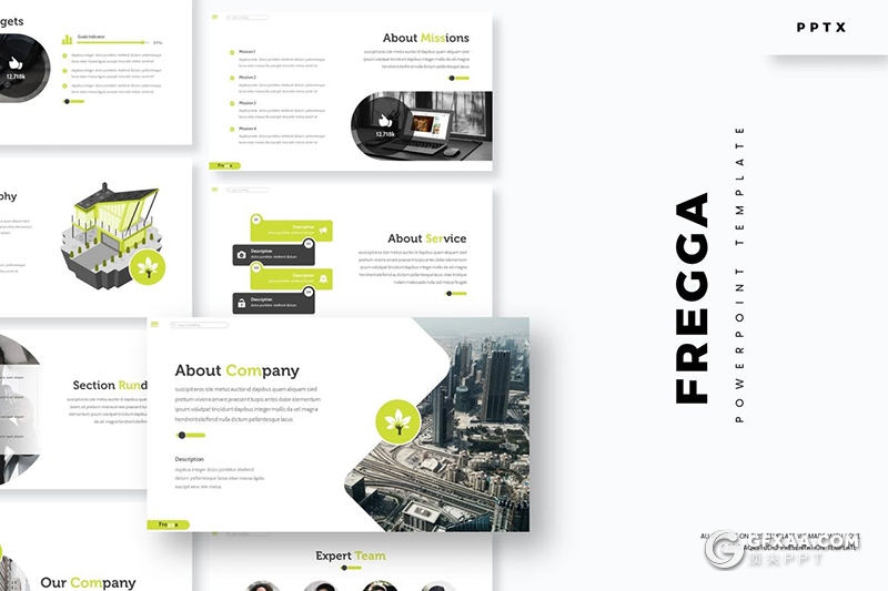 30页国外商务风格企业介绍工作项目规划布局PPT模板5种主题配色 - 顶尖PPT