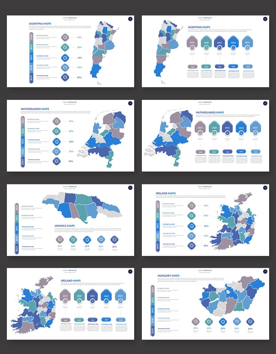 全球各个国家地图PPT模板 - 顶尖PPT