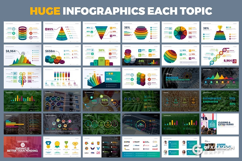 500页国外高端商务动画风格PPT模板 - 顶尖PPT