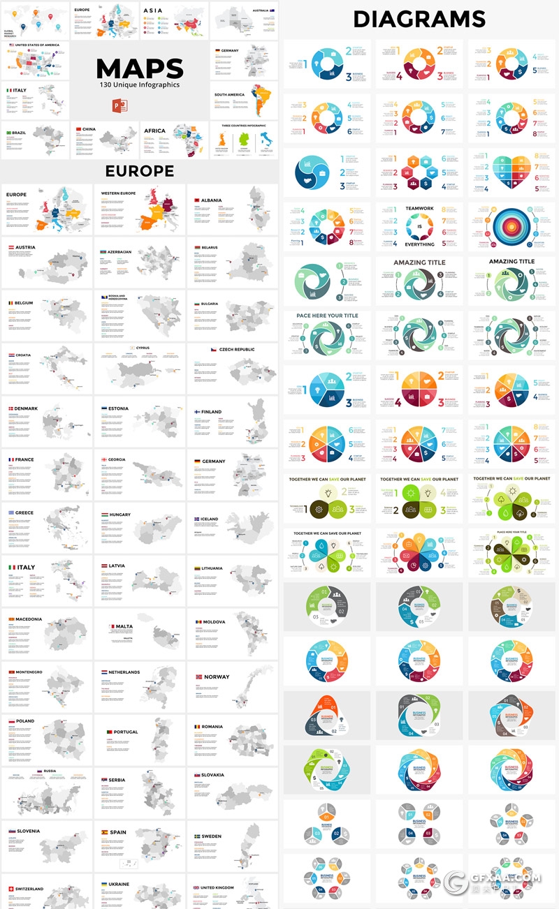 2100页大型商务组织架构数据图形图表PPT模板 - 顶尖PPT