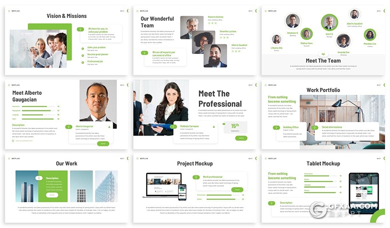 30页欧美风格商务团队介绍项目合作国外高品质PPT模板3种配色 - 顶尖PPT