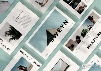 35页简约时尚流行风格模特写真摄影展示PPT模板 - 顶尖PPT