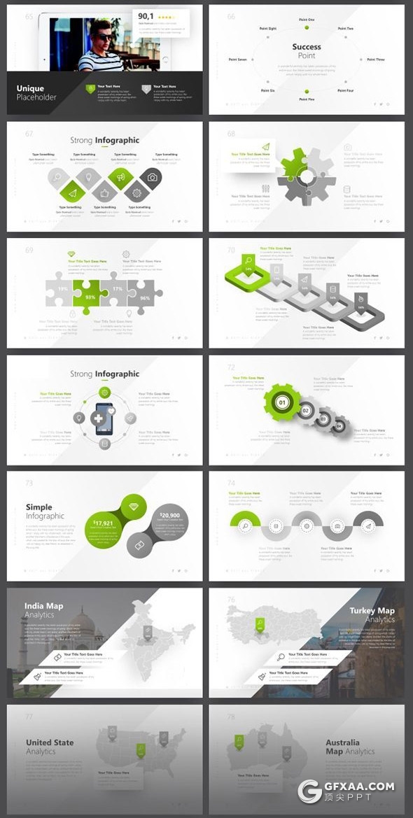 80页国外高端项目会议主题演讲欧美商务多用途keynote模板21种主题配色 - 顶尖PPT