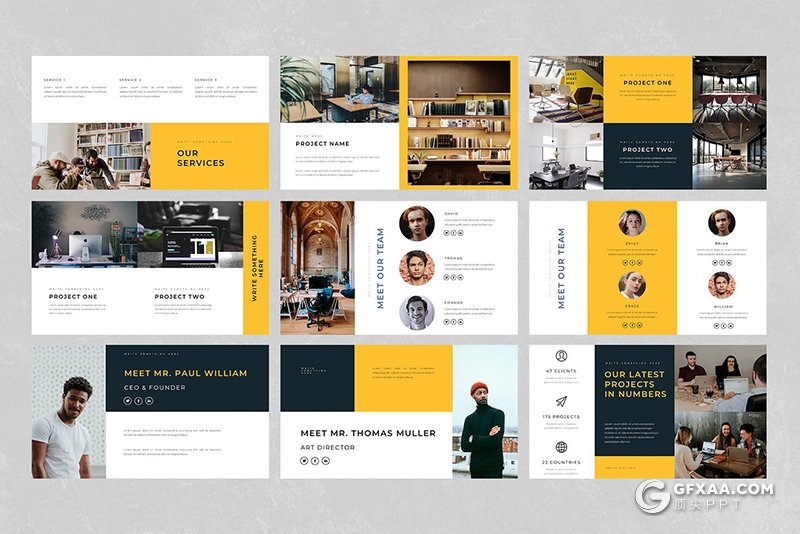 55页国外扁平化简约商务多用途keynote模板 - 顶尖PPT