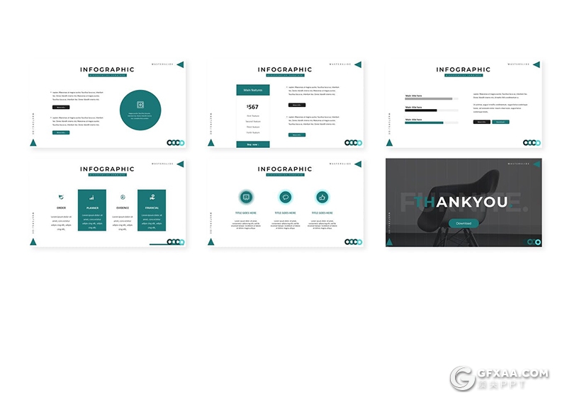 30页国外简约风格室内装修设计家具产品展示宣传PPT模板5种主题配色 - 顶尖PPT