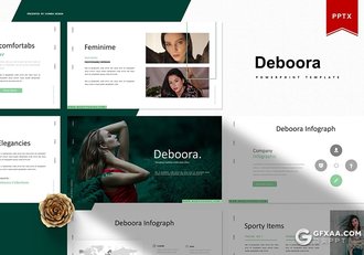 30页扁平化简约风格时尚服装秀模特写真展示PPT模板5种主题配色 - 顶尖PPT