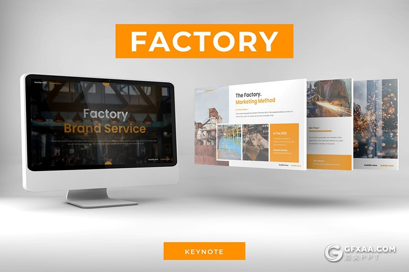 30页工厂建设施工企业项目展示keynote模板5种主题配色 - 顶尖PPT