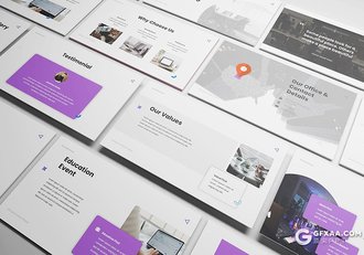 30页商务风格企业宣传介绍企业工作计划总结Google slides模板3种主题配色 - 顶尖PPT