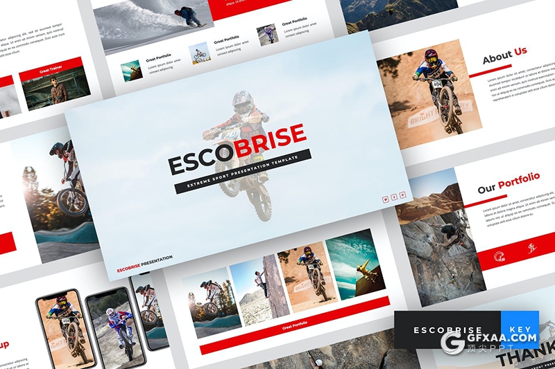 36页户外摩托车比赛运动户外冒险项目介绍展示keynote模板 - 顶尖PPT