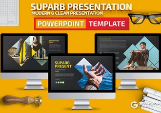 37页几何图形组合图片展示图片占位符PPT模板 - 顶尖PPT