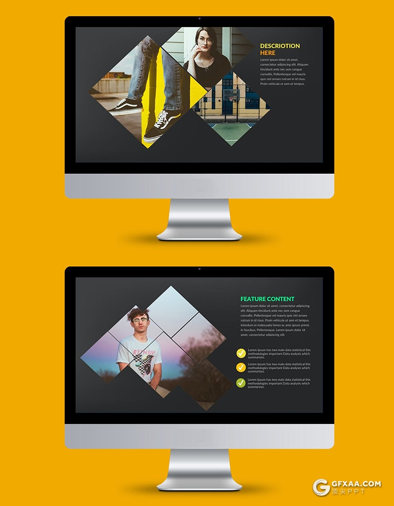 37页几何图形组合图片展示图片占位符keynote模板 - 顶尖PPT