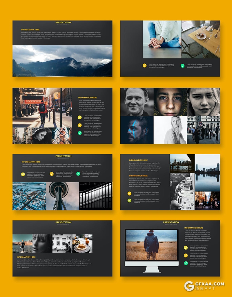 37页几何图形组合图片展示图片占位符keynote模板 - 顶尖PPT
