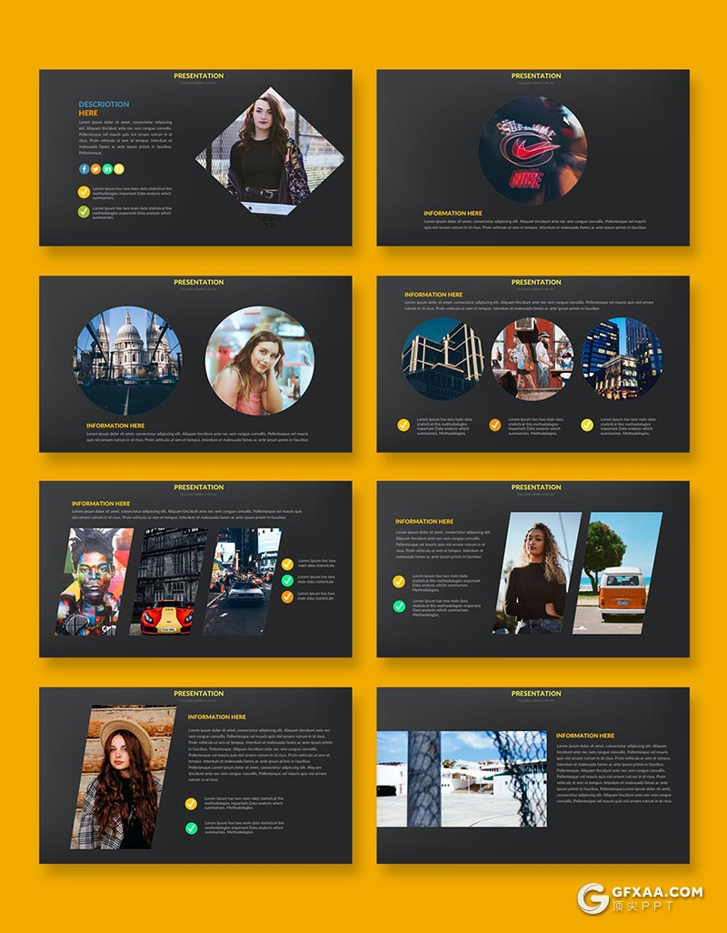 37页几何图形组合图片展示图片占位符keynote模板 - 顶尖PPT