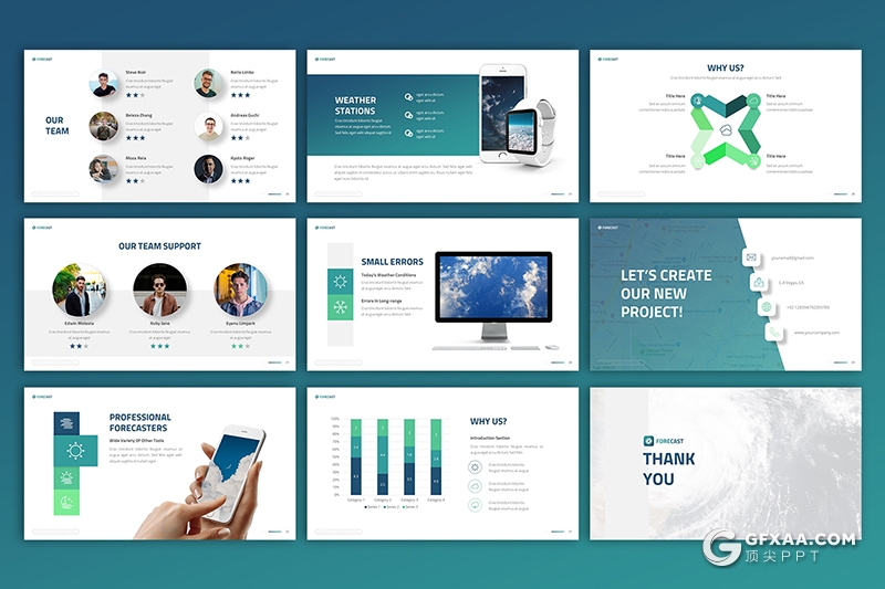 30页企业图案团队介绍项目展示国外多用途PPT模板 - 顶尖PPT